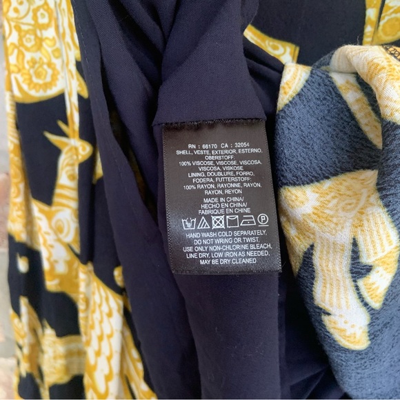 Anthro Maeve Jade A-Line Skirt Navy Gold - Picture 5 of 7